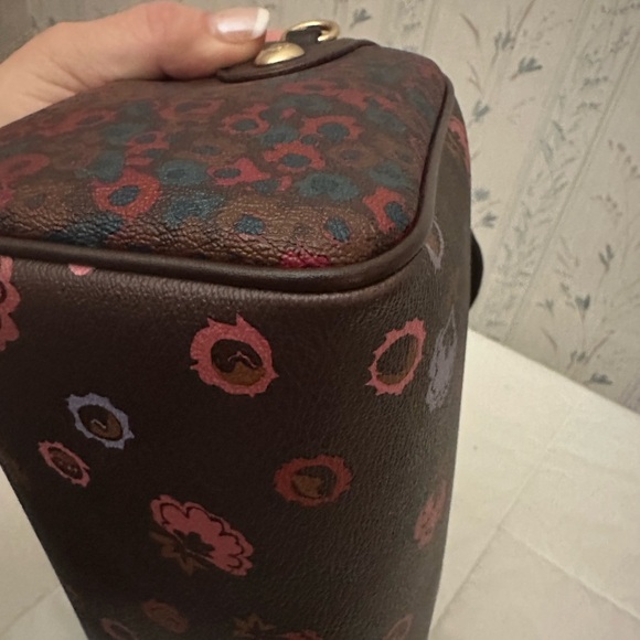 Coach Dark Brown Floral Satchel - Picture 9 of 13